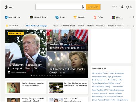 msn outlook office skype bing news.